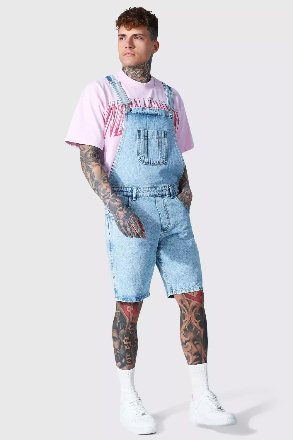 Mens denim hot sale short overalls